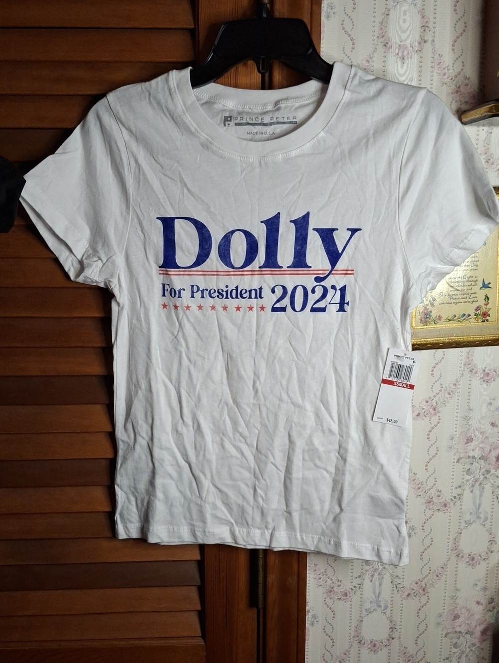 Dolly For President 2024 XS NWT White Tee